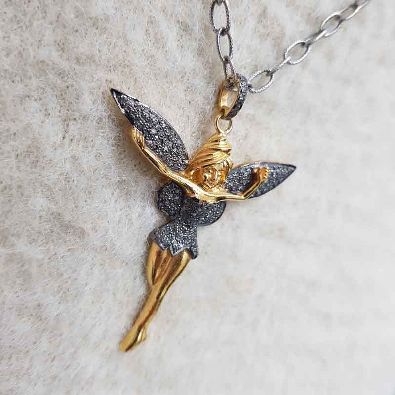 Gorgeous Dancing Angel Pave Diamond Pendent