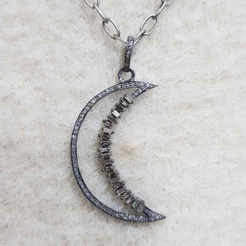 Antique Finish Designer Moon Pendent