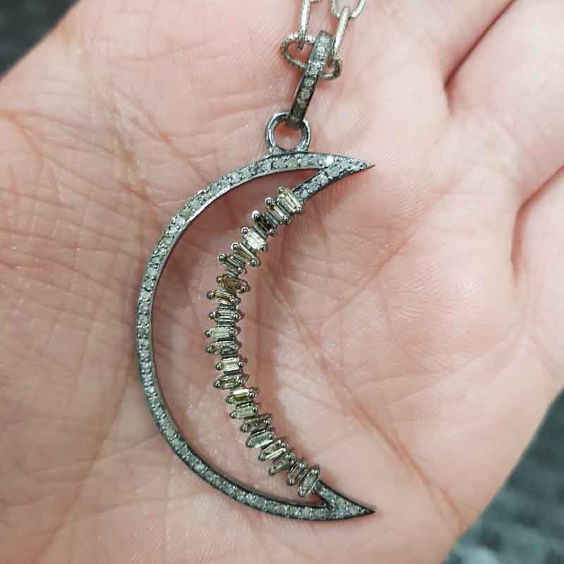 Antique Finish Designer Moon Pendent