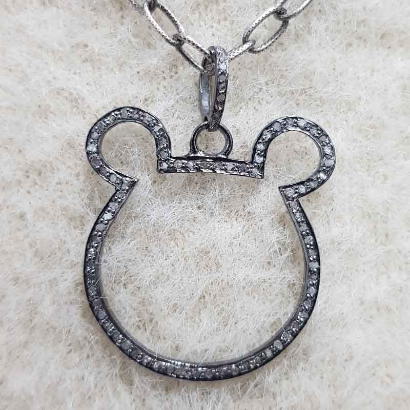 Mickey Mouse Handmade Designer pave Diamond Pendent