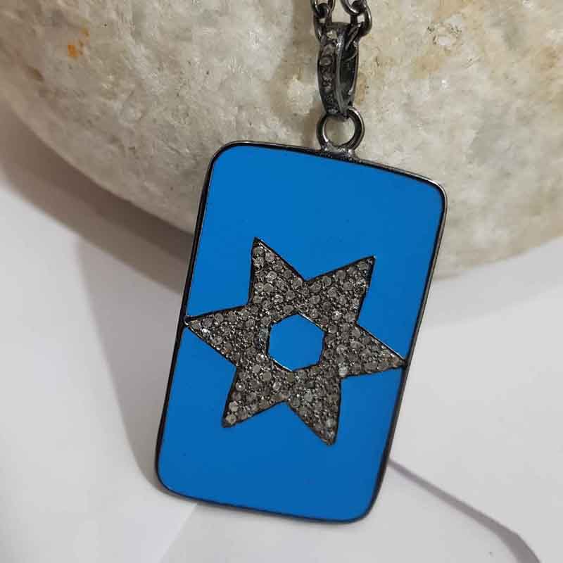 Turquoise Enamel Gorgeous Star Pendent