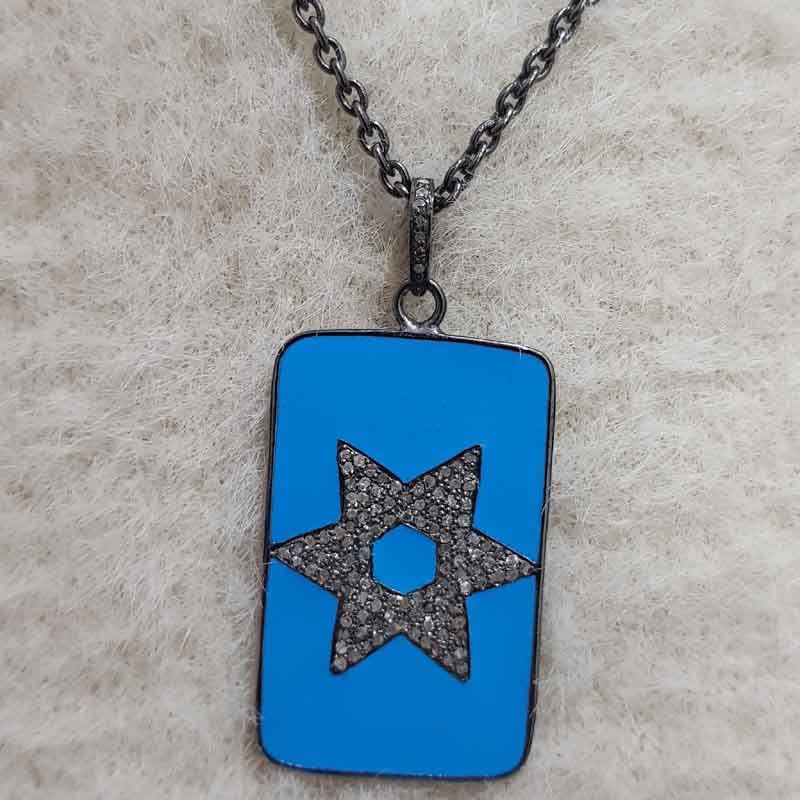 Turquoise Enamel Gorgeous Star Pendent