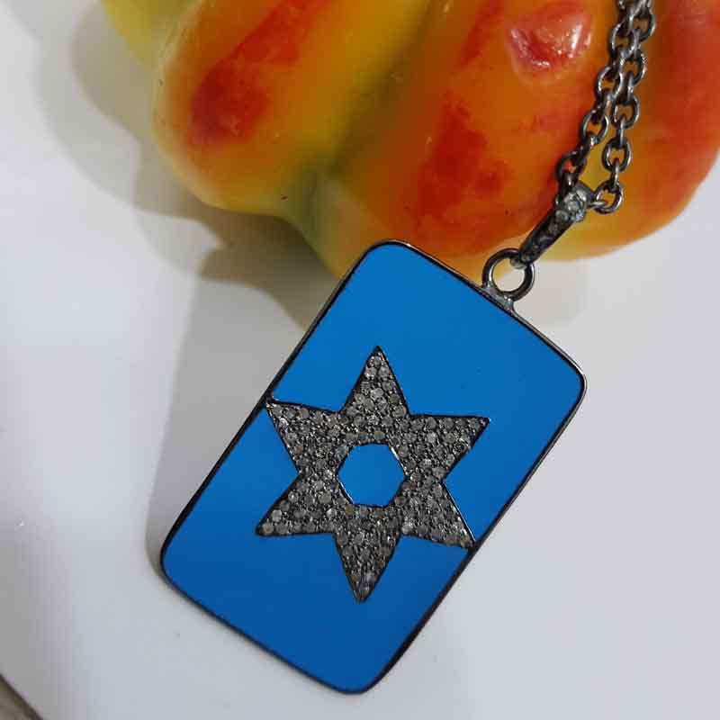 Turquoise Enamel Gorgeous Star Pendent