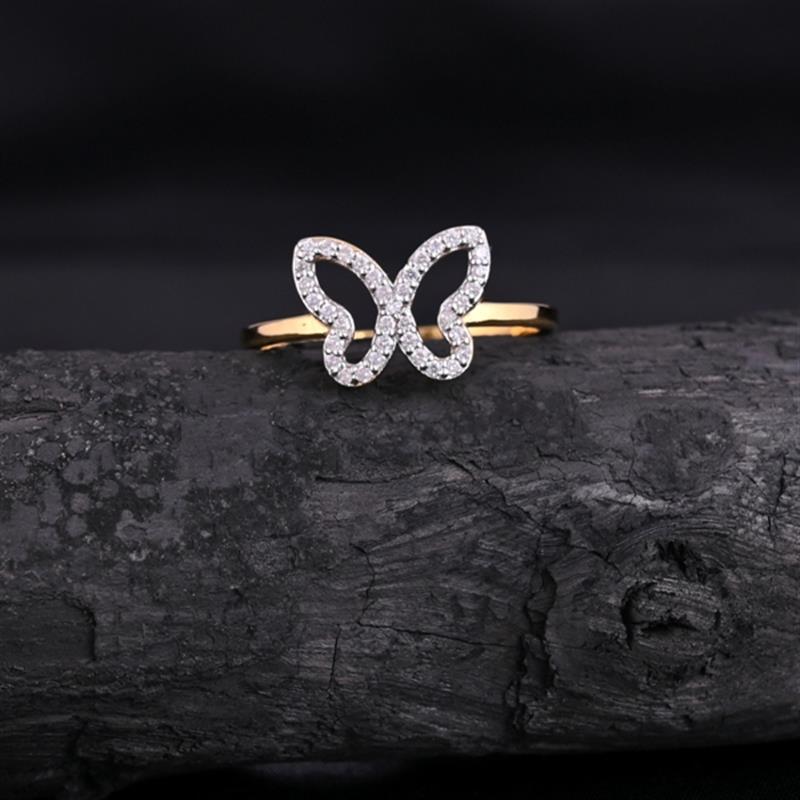 14 KT. BUTTERFLY GOLD DIAMOND RING