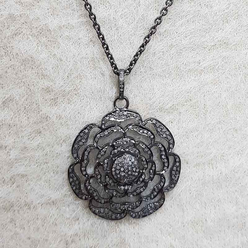 Handmade 925 Sterling Silver Flower Pendent