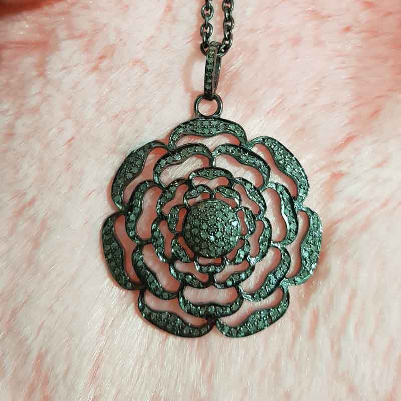 Handmade 925 Sterling Silver Flower Pendent