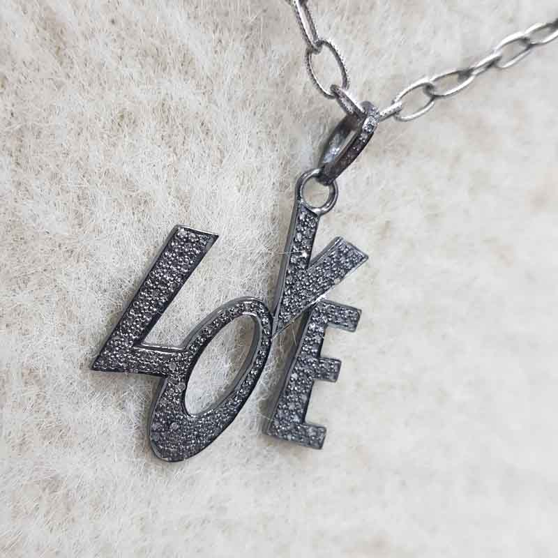 Beautiful Love Designer Pave Diamond Pendent