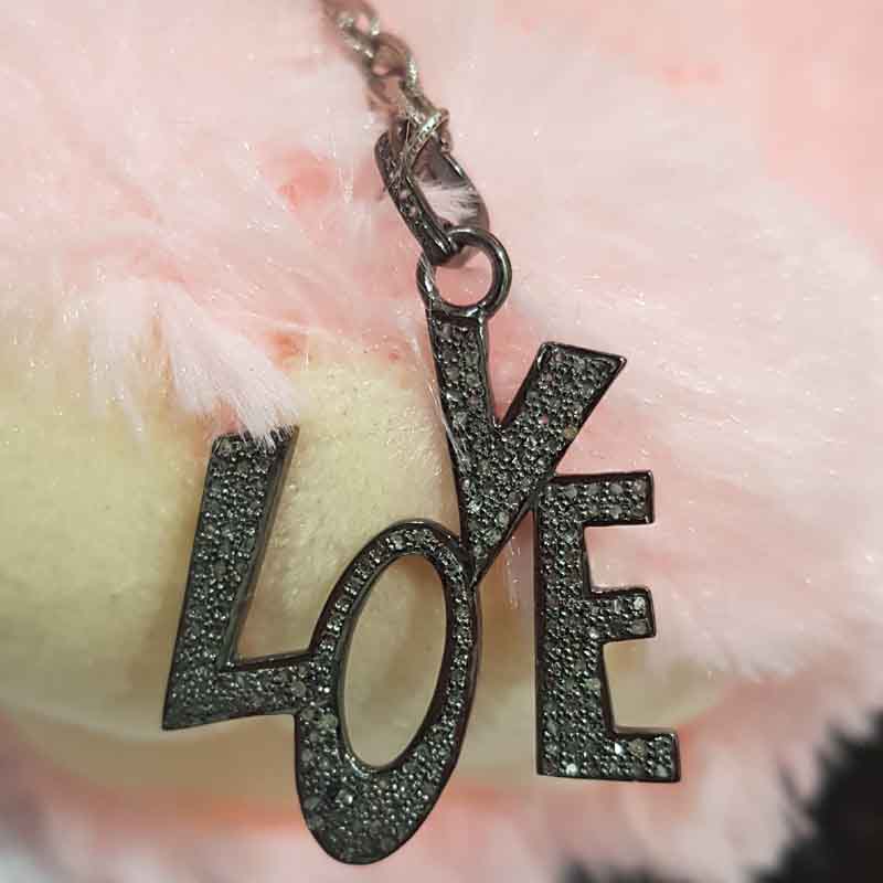 Beautiful Love Designer Pave Diamond Pendent