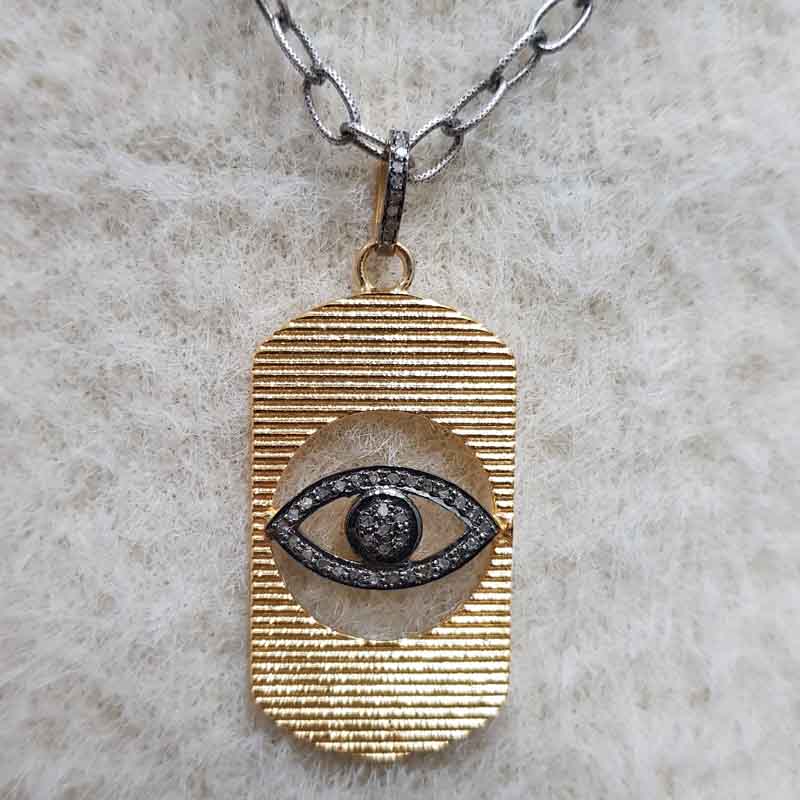 Evil Eye Designer Dog Tag Pendent