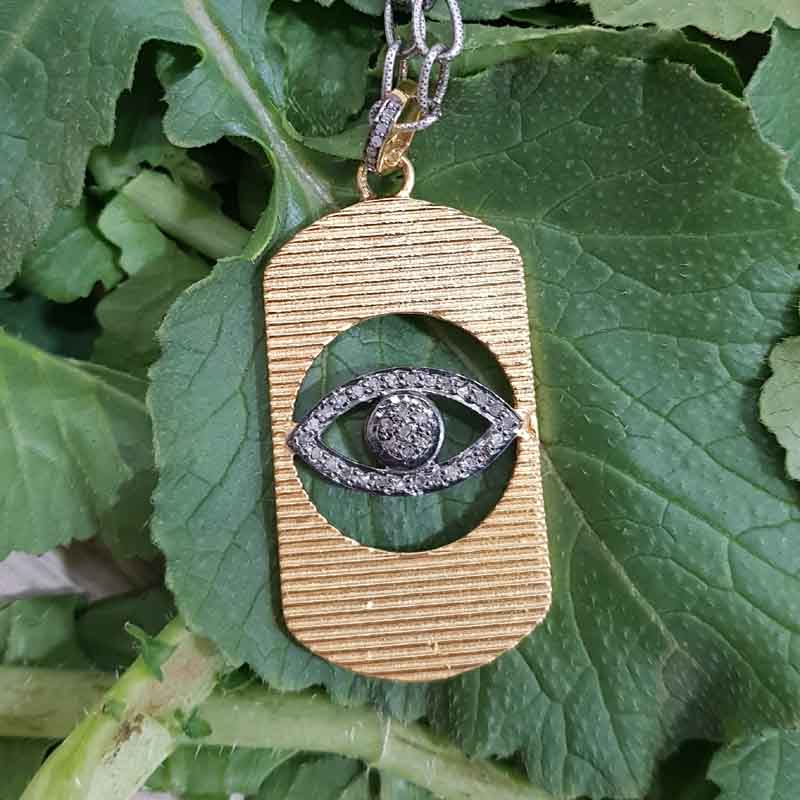 Evil Eye Designer Dog Tag Pendent