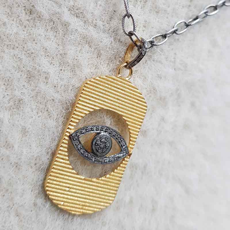 Evil Eye Designer Dog Tag Pendent