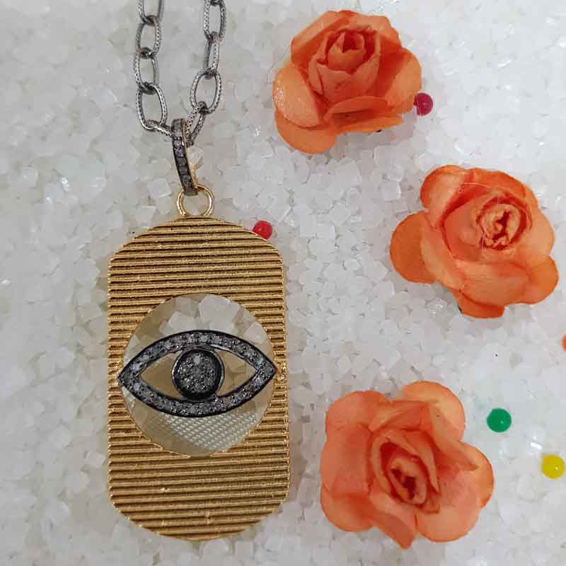 Evil Eye Designer Dog Tag Pendent