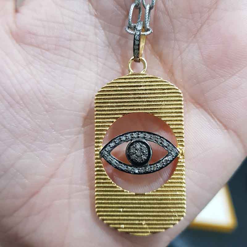 Evil Eye Designer Dog Tag Pendent