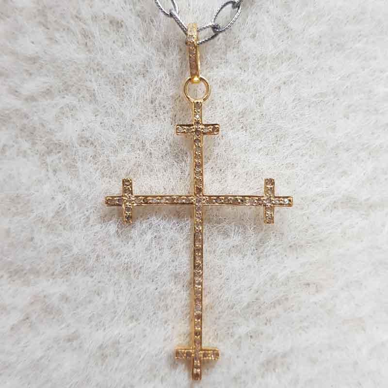 Cross with Multi Cross Pave Diamond Pendent