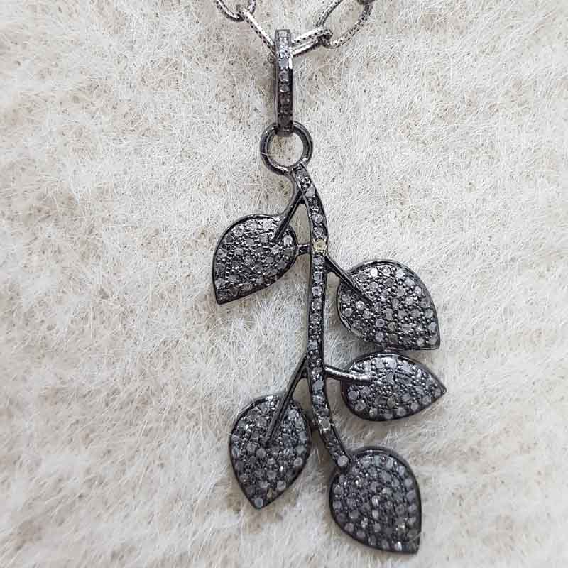 Pave Diamond Leaf Designer pendent