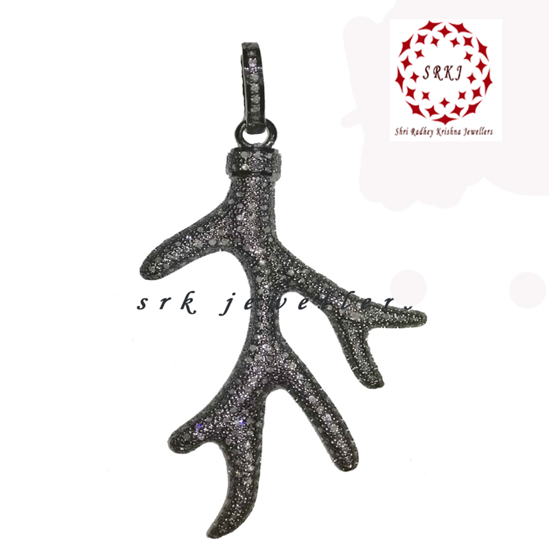 Sterling Silver Pave Diamond Tree Pendent