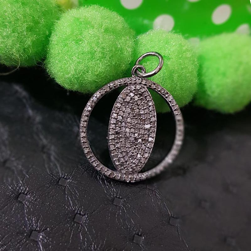 Unique Designer Handmade Round Style Pendant With Pave Diamond