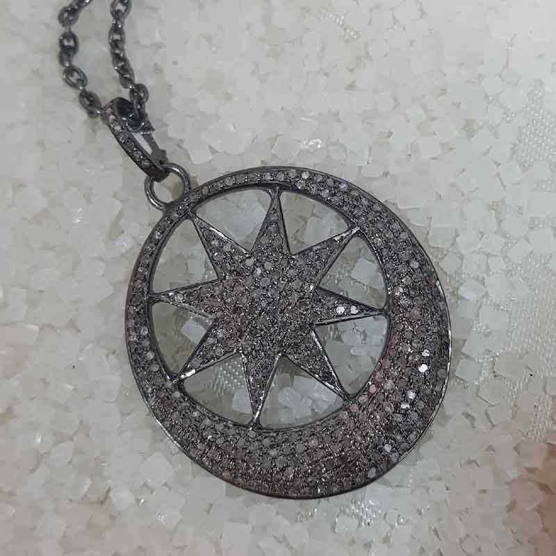 Fully Pave Diamond Setting Star Pendent