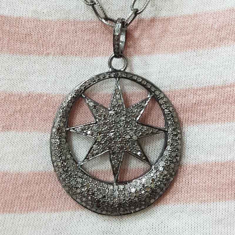 Fully Pave Diamond Setting Star Pendent