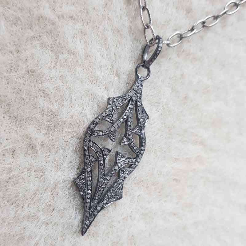 Arrowhead Black Fancy Designer Pave Diamond Pendent