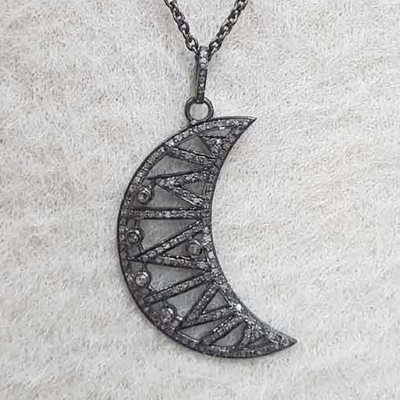 Antique Finish Designer Moon Pendent