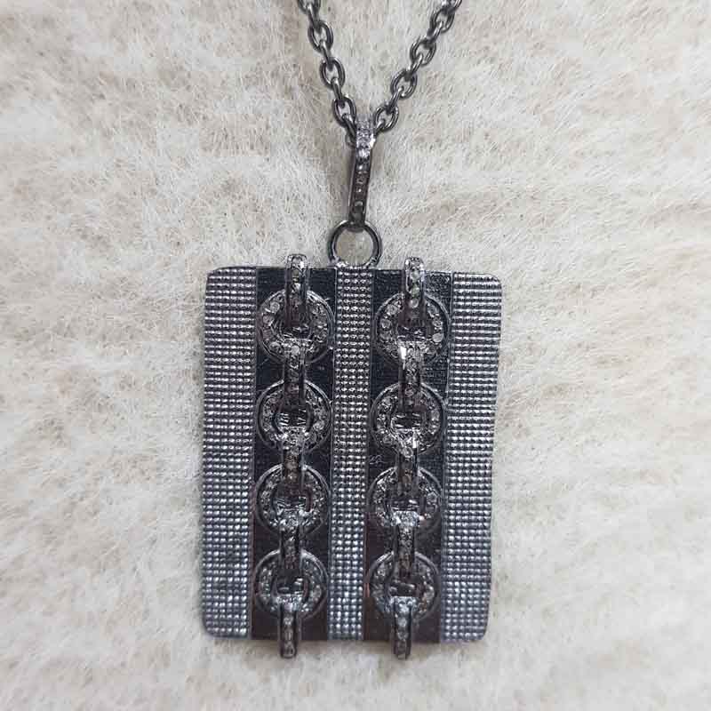 Beautifully Designed Belt Tag Pendent With Pave Layers