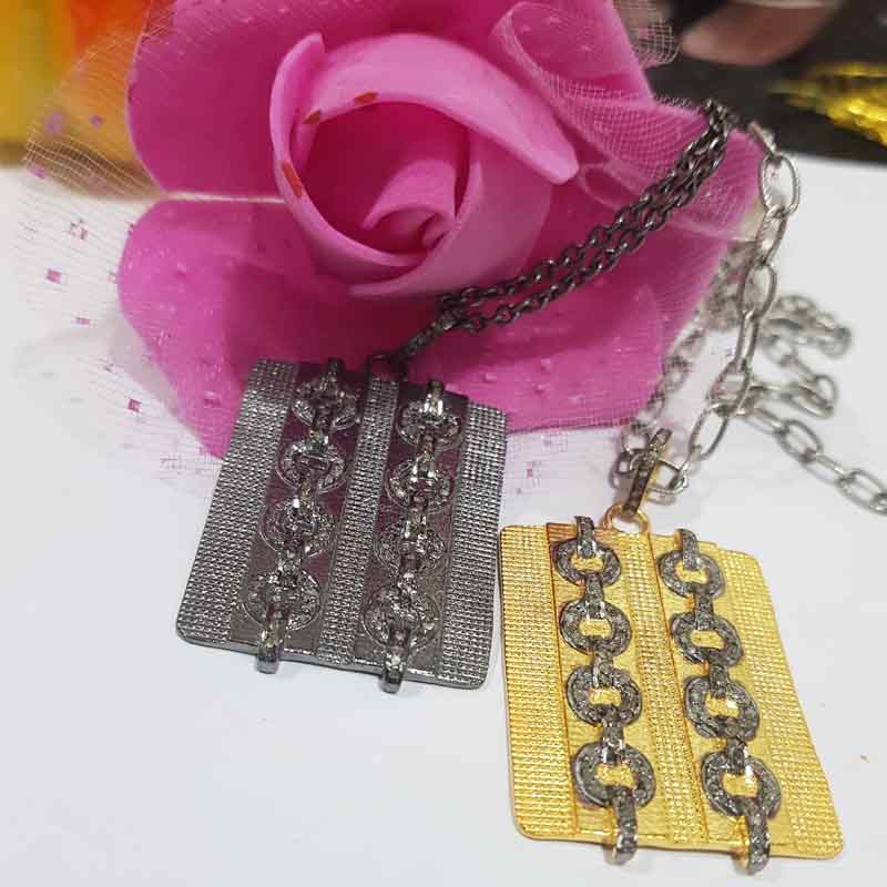 Beautifully Designed Belt Tag Pendent With Pave Layers