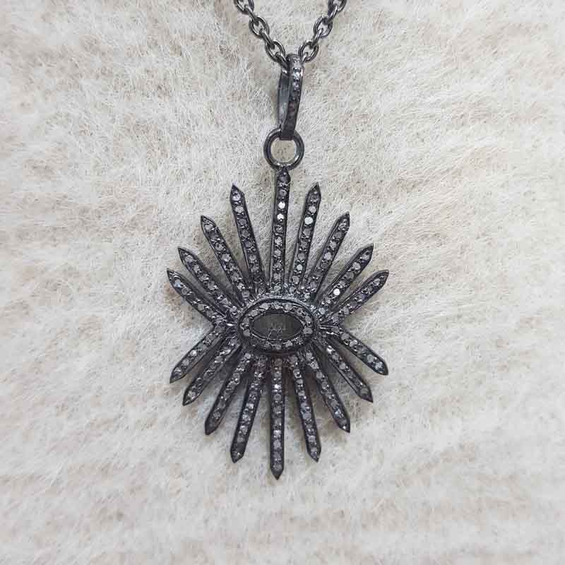 Stunning Fancy Designer Pendent With Pave Diamond Layers