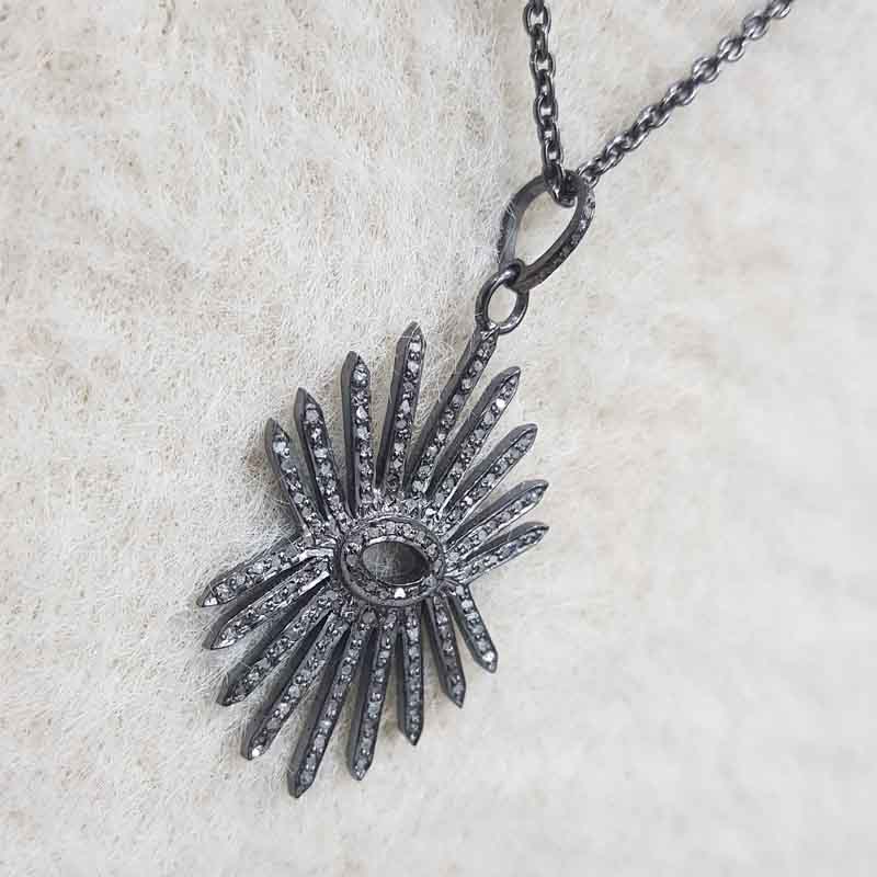 Stunning Fancy Designer Pendent With Pave Diamond Layers