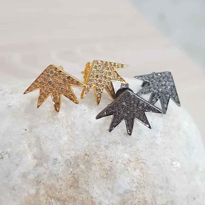 Gorgeous Black And Yellow Plated Rhodium Designer Fancy Earrings