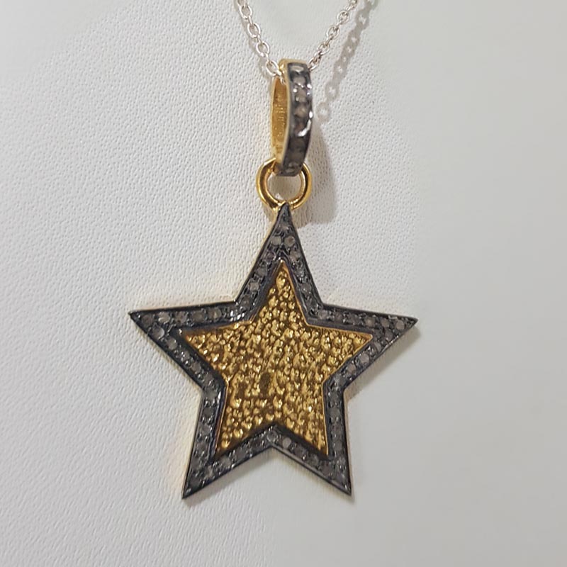 Elegant Fancy Style Handmade Star Pendent With Pave Layer