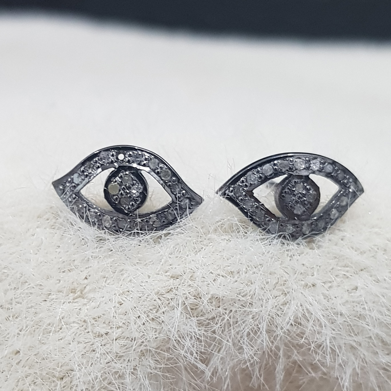 Evil Eye Designer Pave Diamond Small Stud