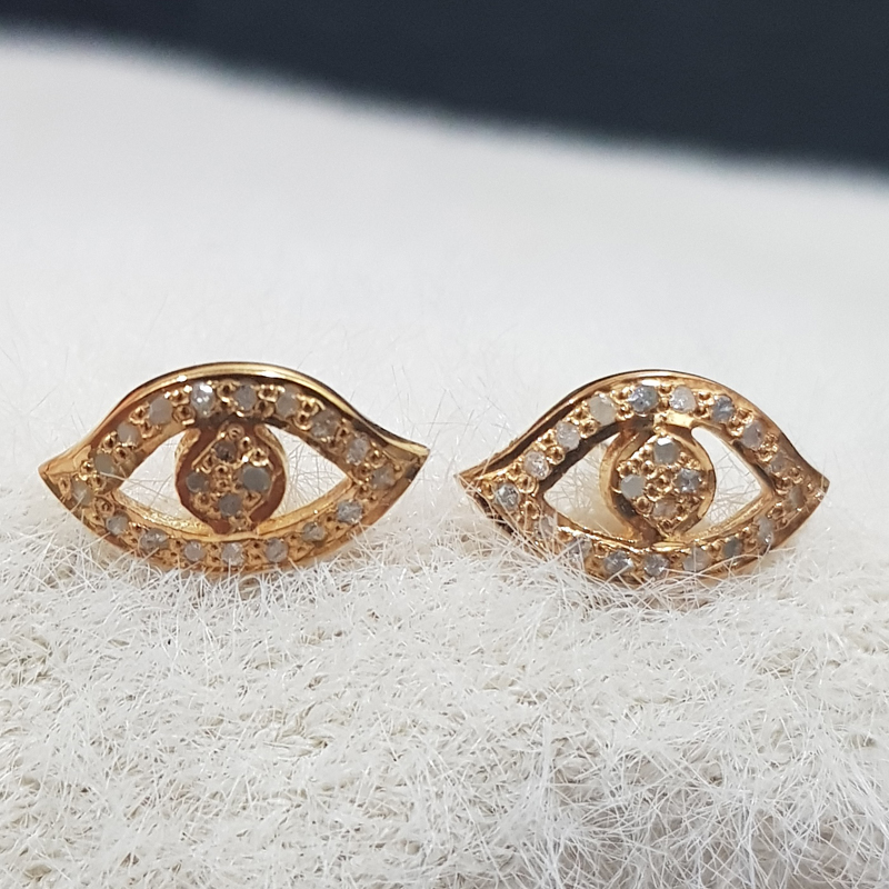 Evil Eye Designer Pave Diamond Small Stud