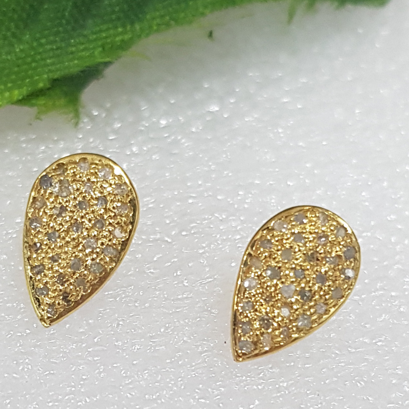 Fancy Designer Pave Diamond Stud