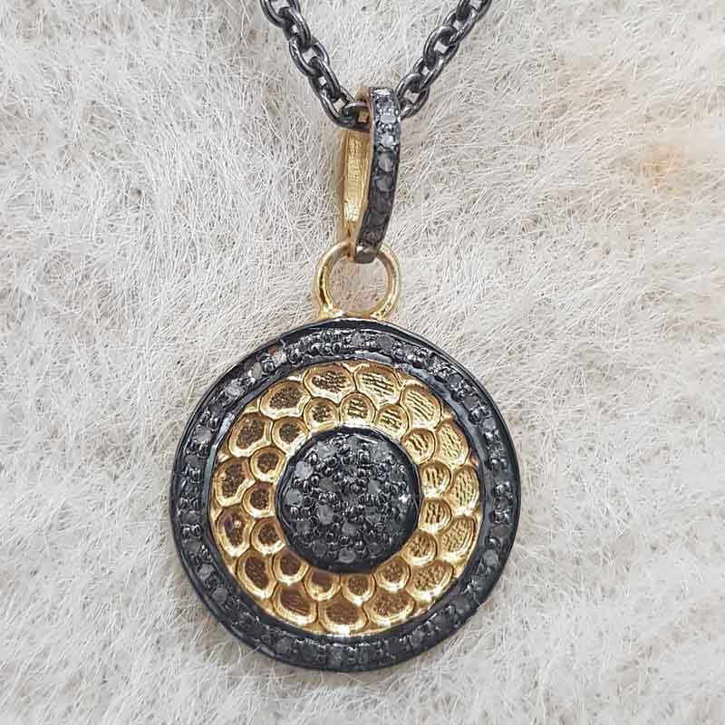 Yellow And Black Beautiful Round Designer pendent