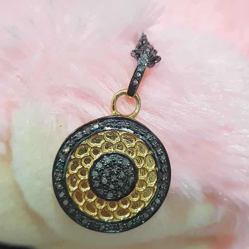 Yellow And Black Beautiful Round Designer pendent