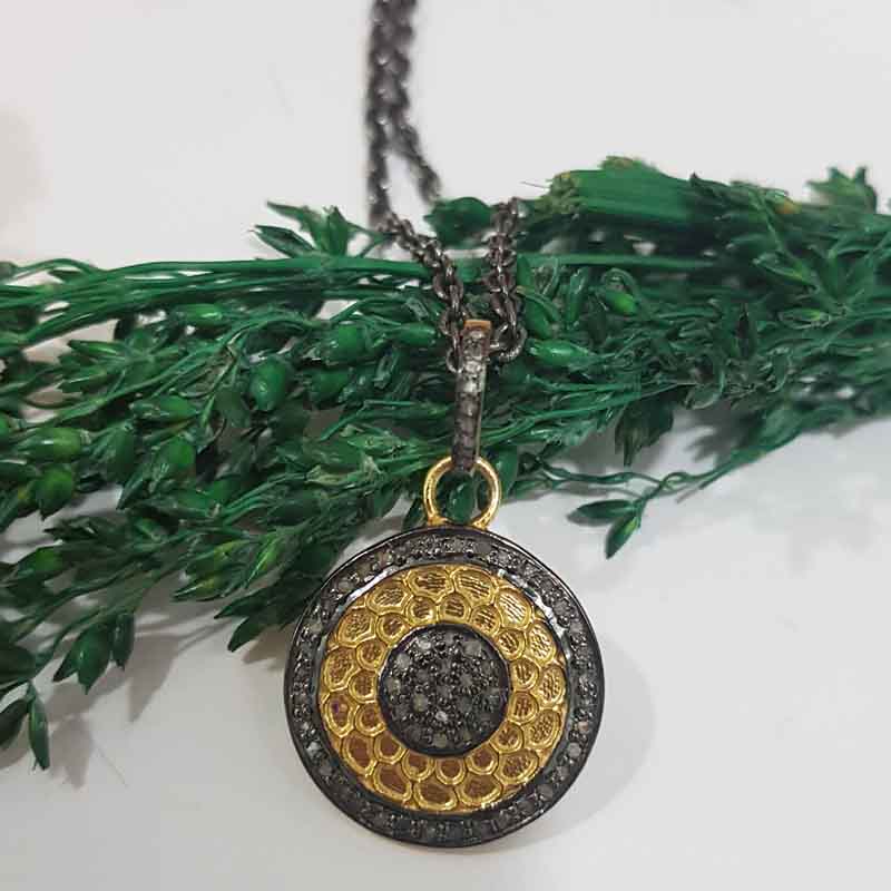 Yellow And Black Beautiful Round Designer pendent