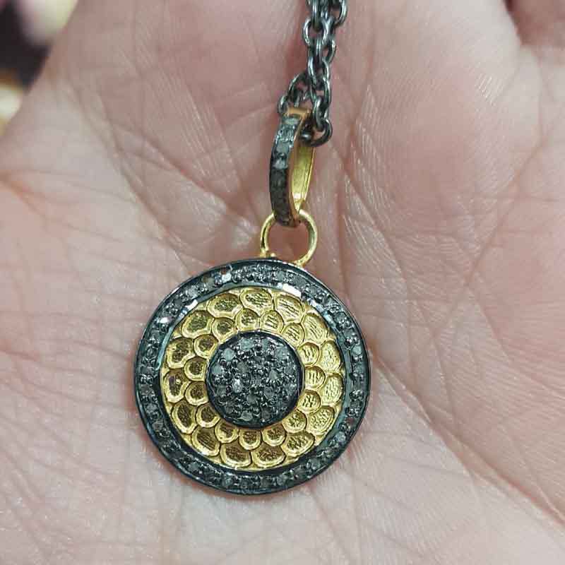 Yellow And Black Beautiful Round Designer pendent