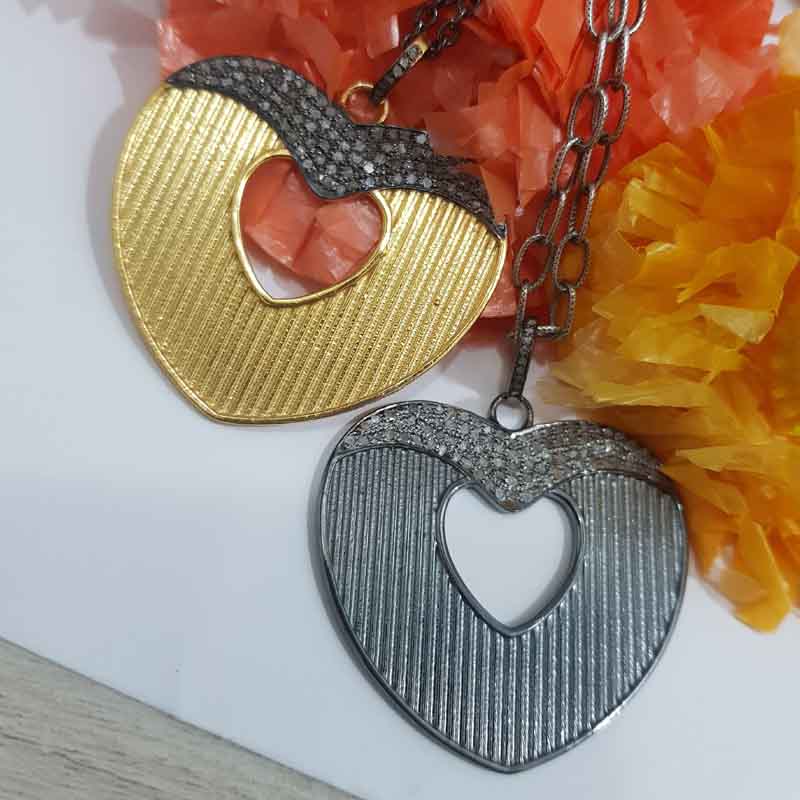 Beautifully Designed Heart Pendent With Pave Layers