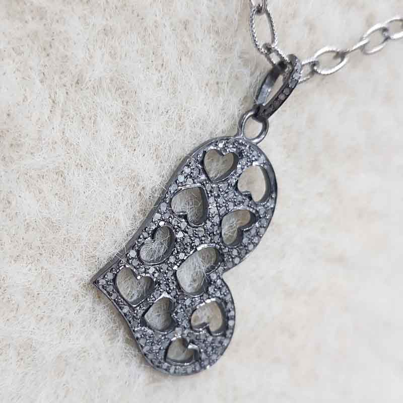 Shiny Heart Designer Pave Diamond Pendent