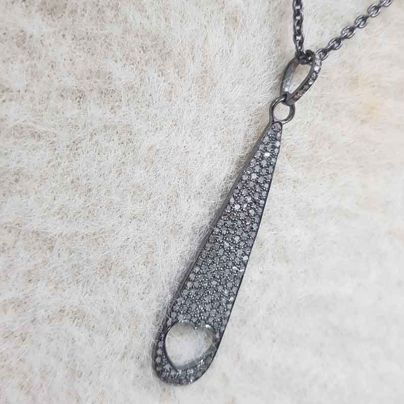 Beautifully Designed Pave Diamond Heart Designer Long Pendent