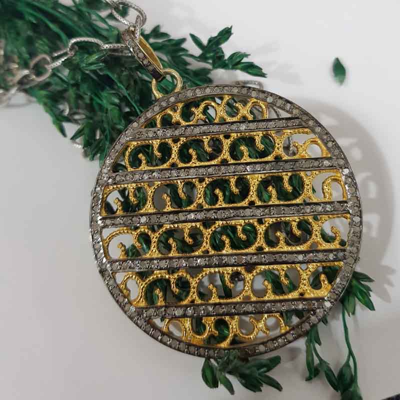 Yellow And Black Beautiful Round Designer Fancy Style pendent