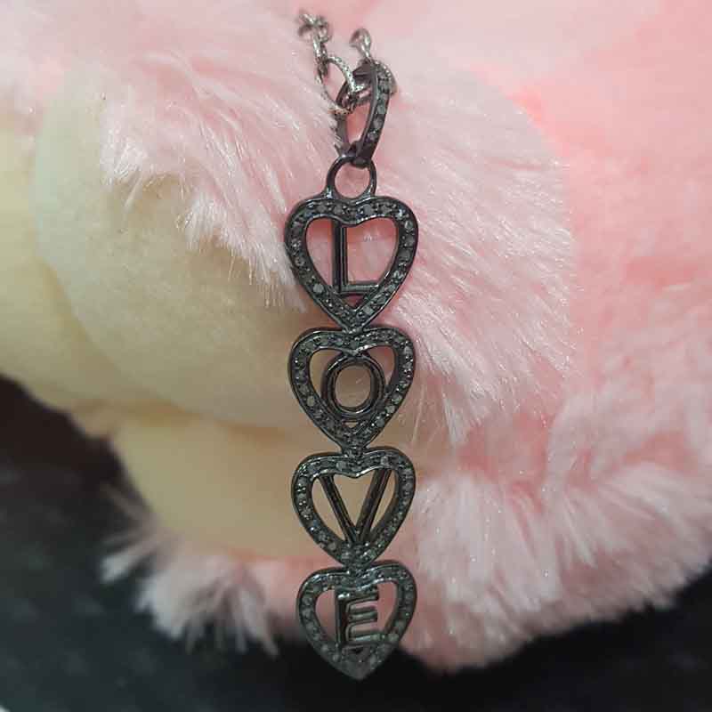 Stunning Love Designer Heart Pendent With Pave Diamond Layers