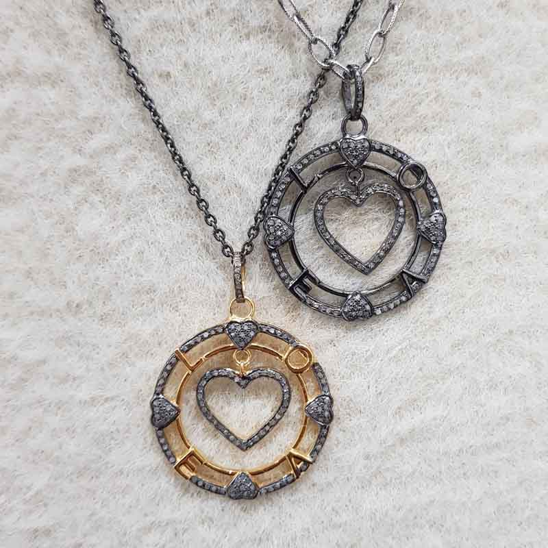 Glamorous Heart With Love Round Designer Pendent