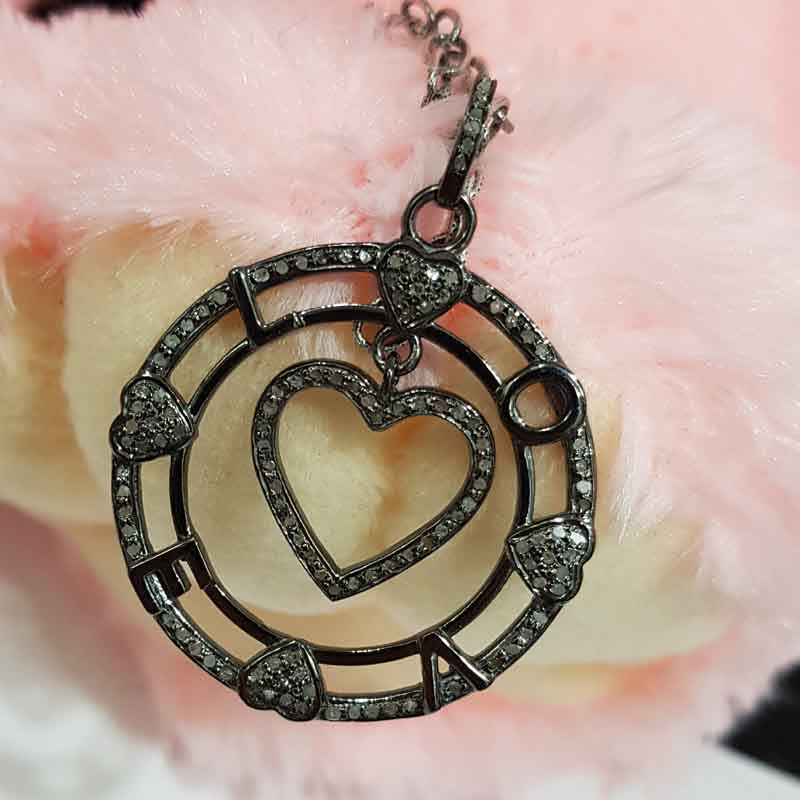 Glamorous Heart With Love Round Designer Pendent