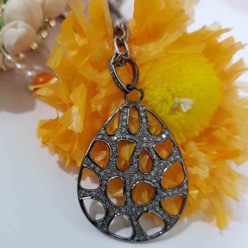 Fancy Designer Pendent With Pave Diamond Layers