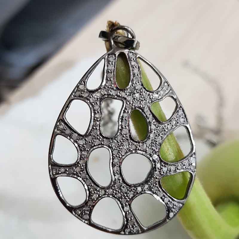 Fancy Designer Pendent With Pave Diamond Layers