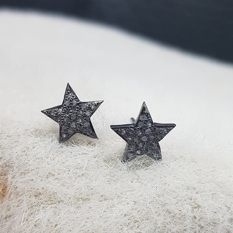 Pave Diamond Beautiful Small Star Stud Earrings