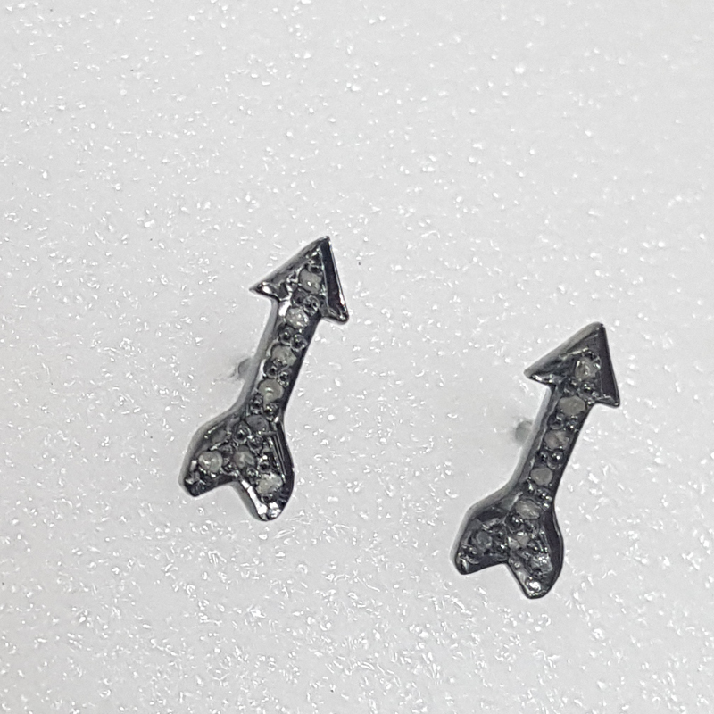 Arrowhead Designer Pave Diamond Stud