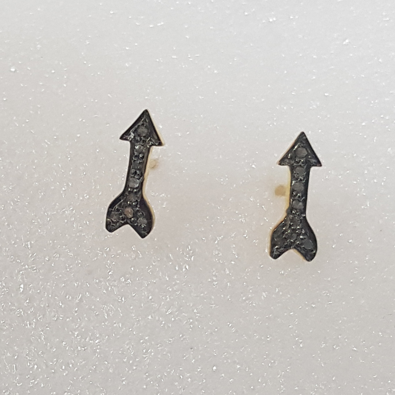 Arrowhead Designer Pave Diamond Stud